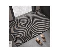 GMGQJST Alfombra Entrada Casa Alfombra Moderna Minimalista Absorbente de Agua Antideslizante for Entrada, Puerta, Pasillo, Sala de Estar, Cocina(Swirl-Dark Gray,40x60CM)