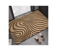 GMGQJST Alfombra Entrada Casa Alfombra Moderna Minimalista Absorbente de Agua Antideslizante for Entrada, Puerta, Pasillo, Sala de Estar, Cocina(Swirl-Khaki,40x60CM)