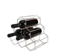 GMGQJST Botellero Vino Botellero de Metal Moderno con Forma de Panal, Hexagonal, for 5 Botellas, Ideal for decoración de Bar en casa, Almacenamiento de Mesa(Black)