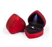 GMGQJST Caja Anillo Caja de Anillo de joyería, Collar de Goma de Terciopelo de Lujo, Colgante, Regalos, Pantalla con luz for propuesta, Caja de Compromiso y Boda, 1 Uds.(B-Red)