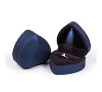 GMGQJST Caja Anillo Caja de Anillo de joyería, Collar de Goma de Terciopelo de Lujo, Colgante, Regalos, Pantalla con luz for propuesta, Caja de Compromiso y Boda, 1 Uds.(B-Blue)
