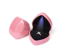 GMGQJST Caja Anillo Caja de Anillo de joyería, Collar de Goma de Terciopelo de Lujo, Colgante, Regalos, Pantalla con luz for propuesta, Caja de Compromiso y Boda, 1 Uds.(B-Pink)