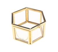GMGQJST Caja Anillo Caja De Regalo De Anillo Vintage Hermosa Premium Hexagonal De Cristal Transparente con Tapa Abatible