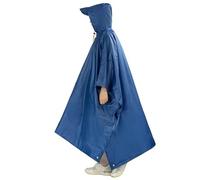 GMGQJST Chubasquero Mujer Portable Multifunctional 3 In 1 Rain Coat Hiking Camping Raincoat Poncho Mat Awning sturdy Outdoor Activity Rain Gear Supplie(Dark blue)