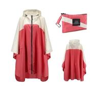 GMGQJST Chubasquero Mujer Women Men Poncho Raincoat Waterproof Tent Cover Wear Outdoors Hiking Biker Rain Coat(Red and Beige)