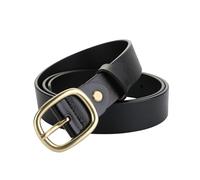 GMGQJST Cinturon Mujer Cinturón con hebilla for mujer, estilo retro, versátil y moderno, estilo de cintura delgada, cierre for jeans.(110,Black A)