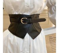 GMGQJST Corset Mujer Cinturones Anchos clásicos con Hebilla, Cinturilla elástica Negra de PU, corsé a la Moda, cinturón Waspie, Vestido clásico, Faja for Abrigo for Mujeres y niñas(Black)