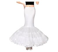 GMGQJST Enaguas para Vestidos Enagua de Cola de pez for Mujer, Falda de Trompeta y Crinolina for Vestido de Novia de Sirena(White)