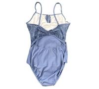 GMGQJST Maillot Ballet Mujer Leotardo de ballet for mujer, elegante mono de baile for adultos, ropa de práctica diaria de ballet y yoga, leotardo de encaje(Bluish grey,L)