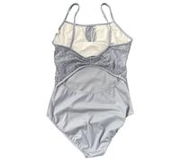 GMGQJST Maillot Ballet Mujer Leotardo de ballet for mujer, elegante mono de baile for adultos, ropa de práctica diaria de ballet y yoga, leotardo de encaje(Cement grey,M)