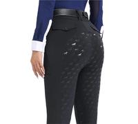 GMGQJST Pantalones de equitación Pantalones De Equitación De Silicona con Asiento Completo, Mallas Y Leggings For Montar A Caballo, Ropa Ecuestre For Mujer(Black,XL)