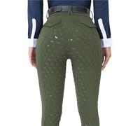 GMGQJST Pantalones de equitación Pantalones De Equitación De Silicona con Asiento Completo, Mallas Y Leggings For Montar A Caballo, Ropa Ecuestre For Mujer(Dark Green,S)