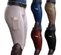 GMGQJST Pantalones de equitación Pantalones de equitación elásticos de Cintura Alta for Mujer y Hombre(Red,S)