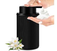 Gmisun Dispensador Jabon Baño & Cocina Vidrio Negro Mate, 400ml Dispensador De Jabón Espumoso con una Bomba Potente, Dosificador Jabon Baño& Cocina, para Champú, Limpiador Facial - 1 Pieza