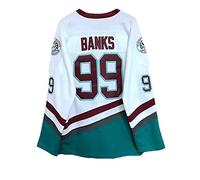 Gmjay Adam Banks # 99 Mighty Ducks Jersey de Hockey sobre Hielo Jersey de Hockey sobre Películas Números de Letras Cosidas en Blanco S-XXXL,XXXL