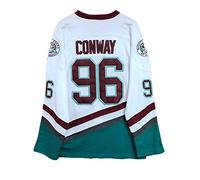 Gmjay Charlie Conway # 96 Mighty Ducks Jersey de Hockey sobre Hielo Hockey sobre Películas Números de Letras Cosidas en Blanco S-XXXL,L