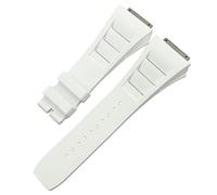 GMJGCIRVC 19mm Quality Rubber Watchband Replacement For Richard Mille RM035 011 055 030 Black White Red Metal Interface Watch Strap