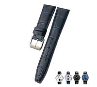 GMJGCIRVC 20 mm de 21 mm 22 mm de piel de cuero de cuero de piel de ternera adecuada para el piloto de IWC portugués marrón negro de color azul marrón azul grano