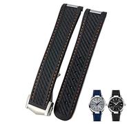 GMJGCIRVC 20mm Curved Rubber Watch Strap Fit For Omega AT150 Aqua Terra 300 Steel Deployment Buckle Watchband