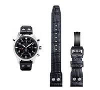 GMJGCIRVC 21mm 22mm Italy Cowhide Soft Leather Watchband For IWC Pilot Mark 18 Soft Brown Watch Strap Folding Clasp