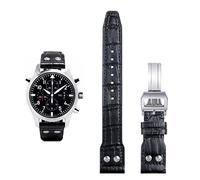 GMJGCIRVC 21mm 22mm Italy Cowhide Soft Leather Watchband For IWC Pilot Mark 18 Soft Brown Watch Strap Folding Clasp
