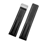 GMJGCIRVC 22mm 24mm Genuine Leather Strap Watch Band For Breitling mens watch cow leather bracelet with Deployment buckle