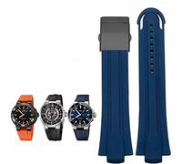 GMJGCIRVC 24mm*12mm Lug End Rubber Waterproof Watchband for Oris Wristband Silicone Watch Strap Stainless Steel Folding Clasp (Color : Orange-No Buckle, Size : 24-12mm)