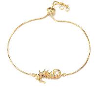 GMJGCIRVC Abalorio de hipocampo de circonita cúbica para mujer, cadena deslizante, hipocampo, regalo de joyería de moda