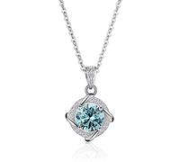 GMJGCIRVC Accesorios Collares con Colgante de moissanita Azul/Rosa/Verde de 1 quilate para Mujer, Collar de Diamantes de Color D para mamá