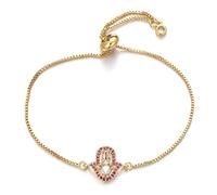 GMJGCIRVC Cadena de circonía cúbica de corte cuadrado Joyas de cristal rosa de circonía cúbica