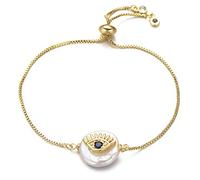 GMJGCIRVC Cadena de control deslizante familiar de niños y niñas conchas naturales de circonía cúbica Joya de moda para mujeres