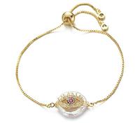 GMJGCIRVC Cadena de control deslizante familiar de niños y niñas conchas naturales de circonía cúbica Joya de moda para mujeres