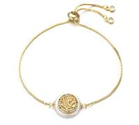 GMJGCIRVC Cadena de control deslizante familiar de niños y niñas conchas naturales de circonía cúbica Joya de moda para mujeres