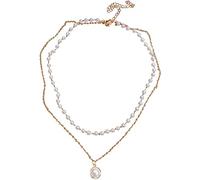 GMJGCIRVC Colgante de perlas de imitación para mujer, collar de cadena de clavícula de doble capa, regalo de joyería, collar de joyería para mujer, duradero e inteligente