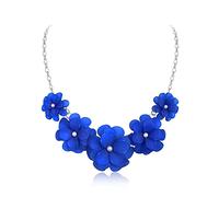 GMJGCIRVC Collar de flores para mujer, gargantilla floral, collares llamativos, joyería bohemia para vacaciones de verano, fiesta de cóctel
