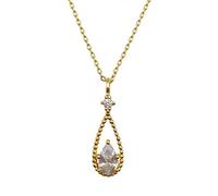 GMJGCIRVC Collares de circón de caída de plata de plata esterlina para mujeres joyas de luz de cadena