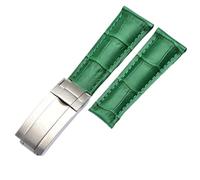 GMJGCIRVC Correa de bandas de relojes de pantorrilla de 20 mm para la fecha de día de la fecha de justo correas de cuero genuinas de cuero de vaca mira pulsera para el cierre plegable de Daytona