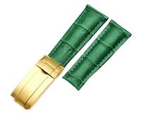 GMJGCIRVC Correa de bandas de relojes de pantorrilla de 20 mm para la fecha de día de la fecha de justo correas de cuero genuinas de cuero de vaca mira pulsera para el cierre plegable de Daytona