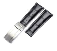 GMJGCIRVC Correa de bandas de relojes de pantorrilla de 20 mm para la fecha de día de la fecha de justo correas de cuero genuinas de cuero de vaca mira pulsera para el cierre plegable de Daytona