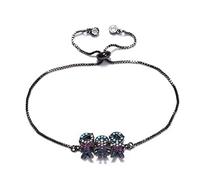 GMJGCIRVC Familia de circonía cúbica encanto color rosa cadena ajustable joyería para mujeres joyas