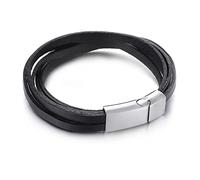 GMJGCIRVC Pulsera de cadena de cadena de acero inoxidable, pulsera de cuero para hombre brazalete trenzada brazalete de cadena trenzada 21.5 cm de longitud punk hip hop joyas