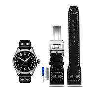 GMJGCIRVC Rivet Leather Watch Strap For IWC Pilots Iw500916 Waterproof Sweat Proof Soft And Comfortable Watchband Accessories 21 22mm WatchbandS