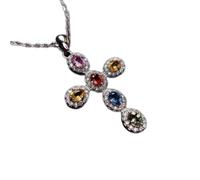 GMJGCIRVC s Pendants For Women Cross Round Cubic Zirconia Pendant Clavicle Chain Colar