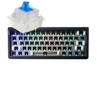 GMK61 - Kit de teclado mecánico 60% con interruptores Cherry MX Blue RGB Clicky, teclado de juego LED RGB de tres modos orientado al sur, enchufe de intercambio en caliente de 61 teclas, placa montada
