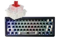GMK61 - Kit de teclado mecánico 60% con interruptores lineales Cherry MX Red RGB, teclado LED RGB de tres modos orientado al sur, enchufe de intercambio en caliente de 61 teclas, placa montada en
