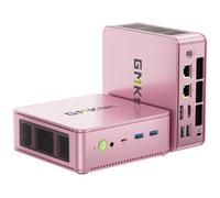 GMKtec Mini PC M5 S, Mini-PC AMD Ryzen 5400U, 16GB DDR4 (Dual-Channel), SSD 512GB, Rosa, para Oficina y hogar, Doble LAN 2,5G, WiFi 6E, Triple Display, USB-C, HDMI 2.0, DP, Bluetooth 5.2
