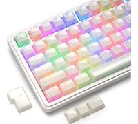 GMKWTL XVX Shine Through White Jelly Keycaps - Juego de teclas de teclado transparentes translúcidas compatibles con interruptores MX 61/68/84/87/98/100 ANSI e ISO Layout MX Switches