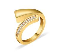 GMLRTOSPT Anillo de urna de Acero Inoxidable con circonita cúbica para Cenizas, joyería de cremación, para Mujeres y Hombres, Recuerdo conmemorativo de Cenizas, 5 Unidades de Oro