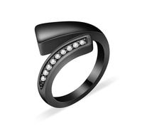 GMLRTOSPT Anillo de urna de Cenizas de circonita cúbica de Acero Inoxidable para Cenizas, Recuerdo conmemorativo de cremación, 5 Unidades, Color Negro