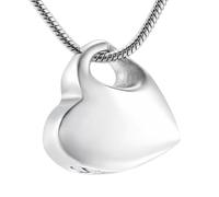 GMLRTOSPT Colgante Hold My Heart para Mujer y Hombre, urna funeraria de cremación, joyería, Collar, Recuerdo de Cenizas con Kit de Relleno, Grabado Gratis, Plata